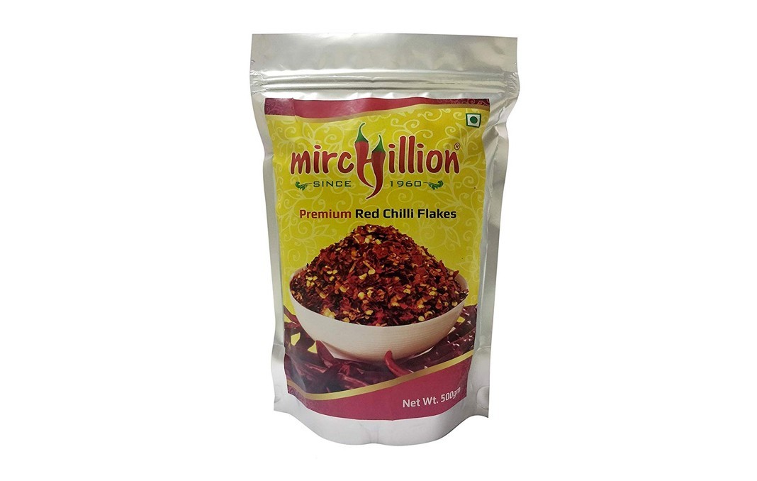 Mirchillion Premium Red Chilli Flakes    Pack  500 grams